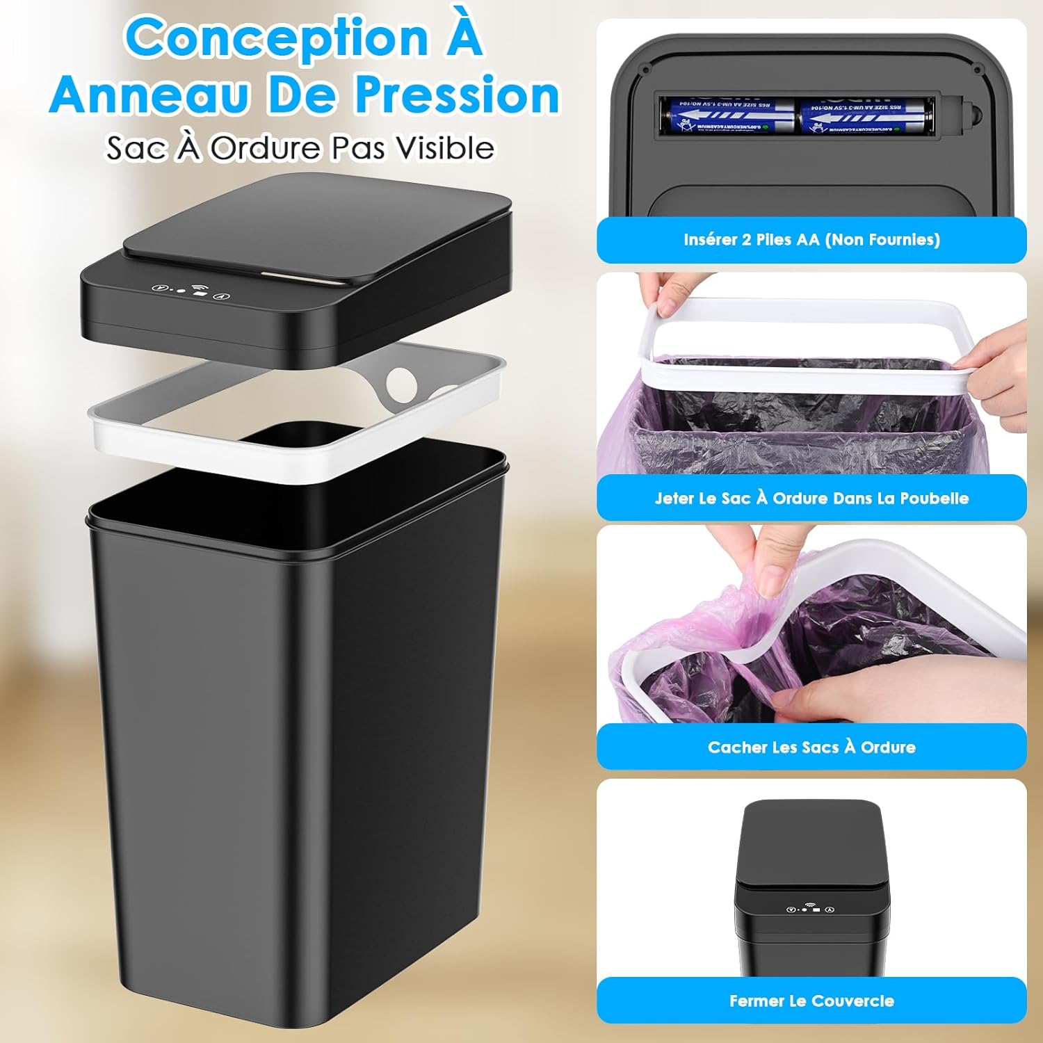 poubelles dans une cuisine