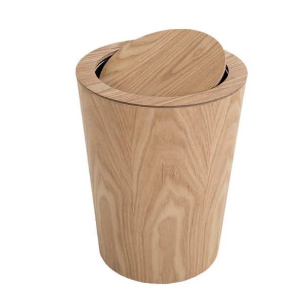 poubelle élégante en bois