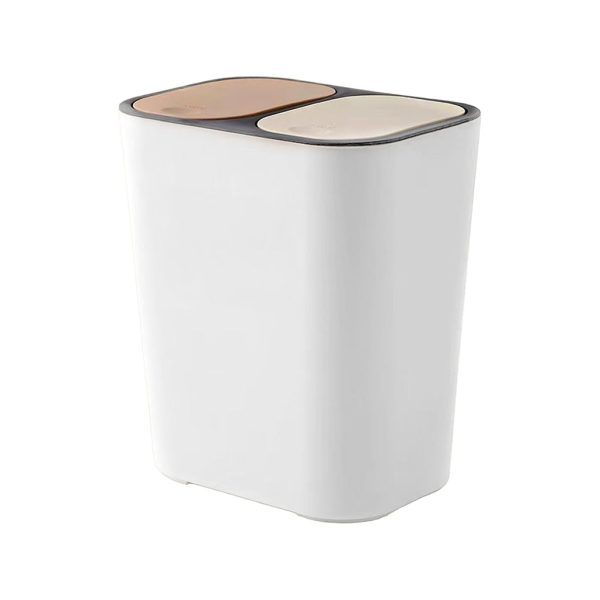 poubelle double compartiment blanche