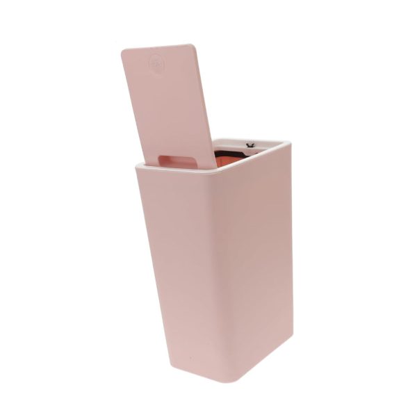 Poubelle rose avec couvercle pop-up
