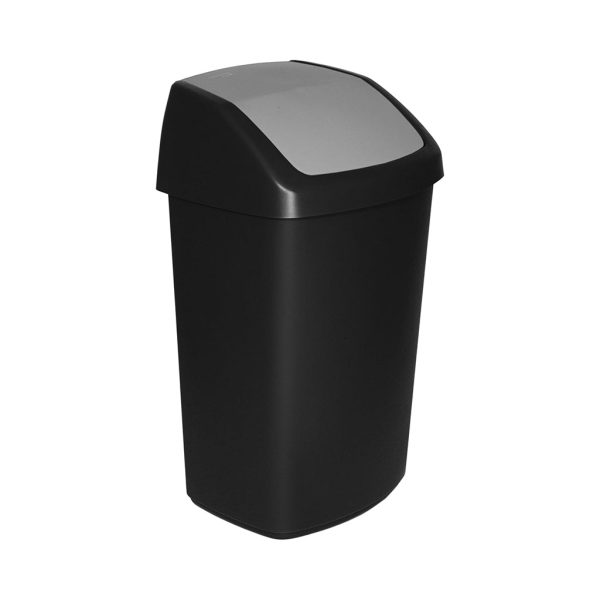 poubelle cuisine noire 50L