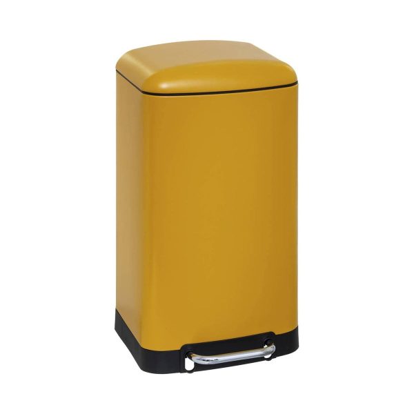 poubelle rectangulaire jaune design
