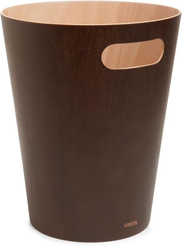 Poubelle élégante en bois marron