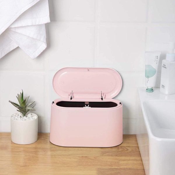 Poubelle rose avec couvercle