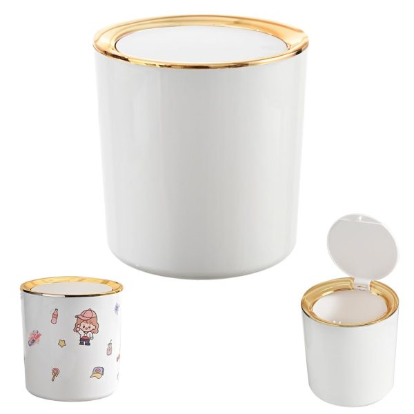 Mini poubelle blanche élégante