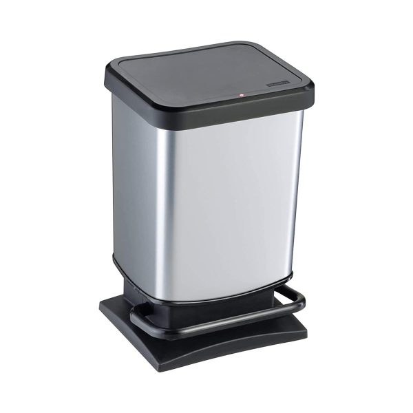 Poubelle cuisine inox vue latérale