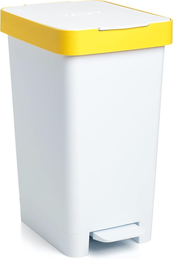 Poubelle blanche salle de bain 25L à pédale