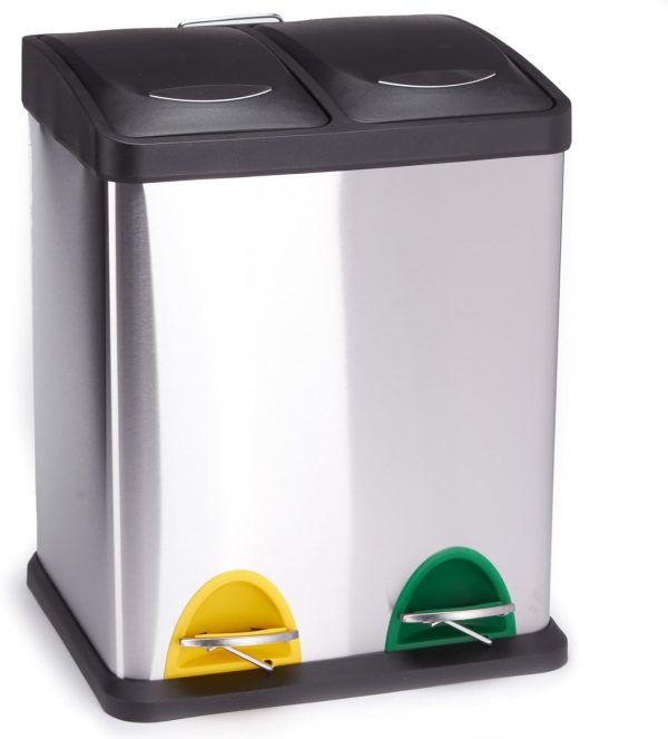 Poubelle inox avec pédales